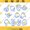 Cartoon Hands Pack Cuttable Design SVG PNG DXF eps Designs Cameo File Silhouette Design 305