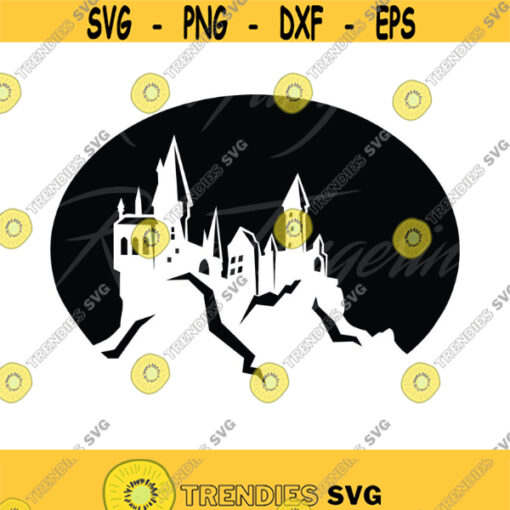 Castle SVG castle on the mountain cricut Cut File Silhouette png jpeg dxf Design 332
