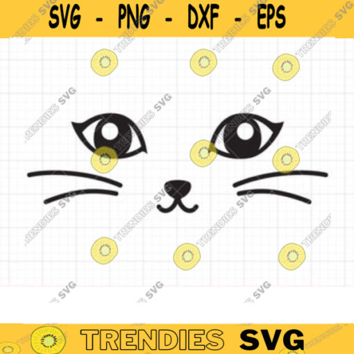 Cat Face SVG DXF Cat Eyes svg dxf File for Cricut and Silhouette Cute Cat Face svg Cat Face Silhouette svg dxf Cut File Clipart Clip Art copy