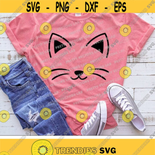 Cat Face Svg Cat Ears and Nose Svg Kitten Cut Files Whiskers Svg Birthday Svg Dxf Eps Png Kids Clipart Funny Svg Silhouette Cricut Design 2137 .jpg