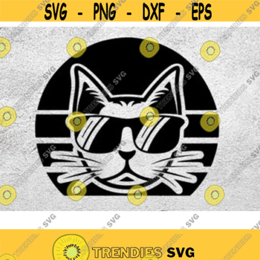 Cat Face Svg Cool Cat Svg Sunglasses Cat Svg Cat Dxf Eps Png Sunset Cat Svg Funny Cat Svg Cat Daddy Svg Design 41