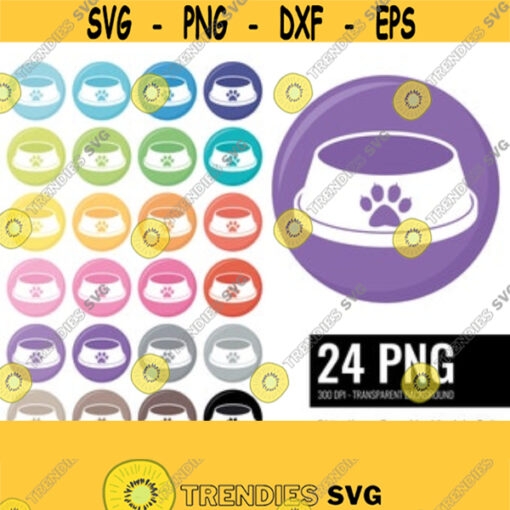 Cat Food Bowl Clipart. Digital Paw Bowls Clip Art. Puppy Treats Icons. Pet Food Reminder Planner Printable Stickers. Instant download PNG Design 386