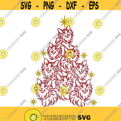 Cat Kitten Christmas Tree Machine Embroidery INSTANT DOWNLOAD pes dst Design 1548
