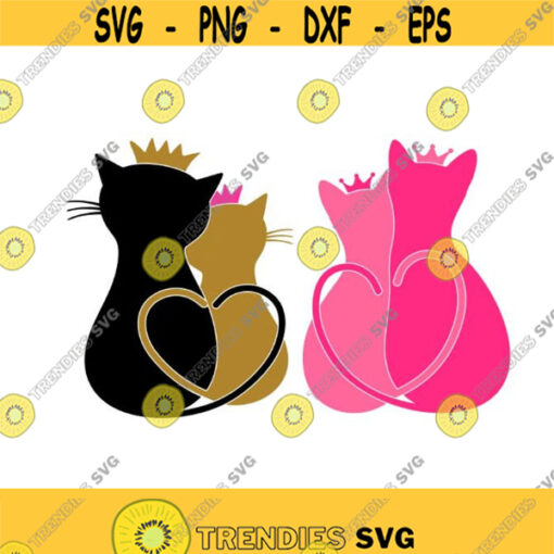 Cat Love Heart Cuttable Design SVG PNG DXF eps Designs Cameo File Silhouette Design 1930