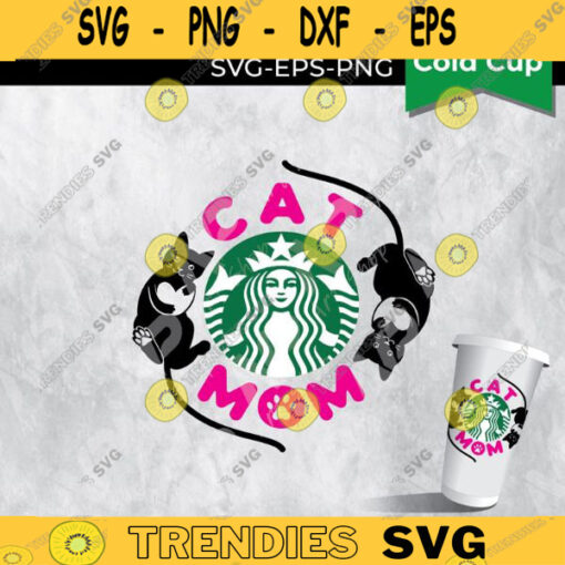 Cat Mom Svg Starbuck Ring SVG Cute Idea for Cat Mom Cat lover for Starbucks cold Cup 24 oz. Design 362 copy