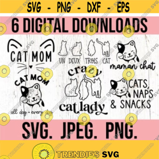 Cat SVG Bundle Cat Lover SVG Instant Download Cricut Cut File Cat Mom Fur Mama Clipart Cat Clipart Cat Mama PNG Cat Love Design 498