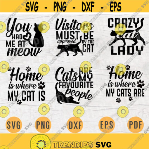 Cat SVG Bundle Pack 6 Files for Cricut Vector Bundle Cat Cut Files INSTANT DOWNLOAD Cameo Svg Dxf Eps Png Pdf Iron On Shirt 2 Design 391.jpg