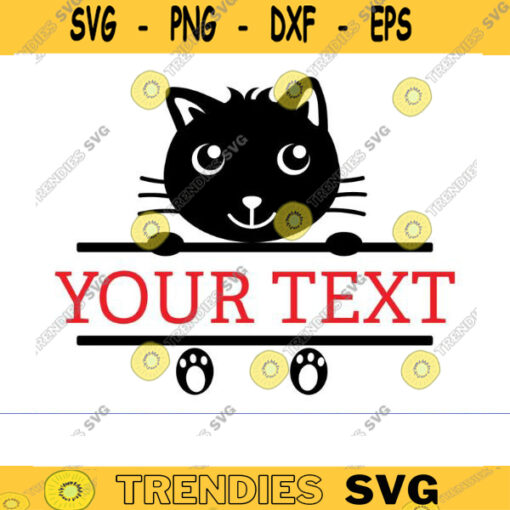 Cat Split Monogram Frame SVG CAT SVG black cat svg cats svg cat face svg kitty svg cat silhouette svg cat png monogram svg cats png Design 1492 copy