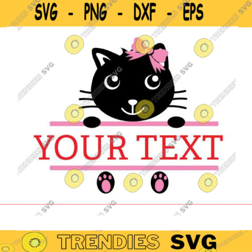 Cat Split Monogram Frame SVG CAT SVG black cat svg cats svg cat face svg kitty svg cat silhouette svg cat png monogram svg cats png copy