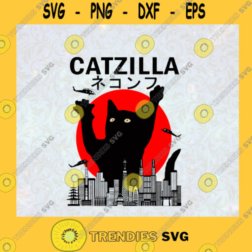 Catzilla Svg Black Cat Svg Japan Movie Svg Cat Lover Svg Cat Mom Svg