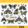 Celestial butterfly SVG bundle Mystical moth SVG cricut files Butterfly silhouette Witchy Space Insect svg png clipart Boho popular svg