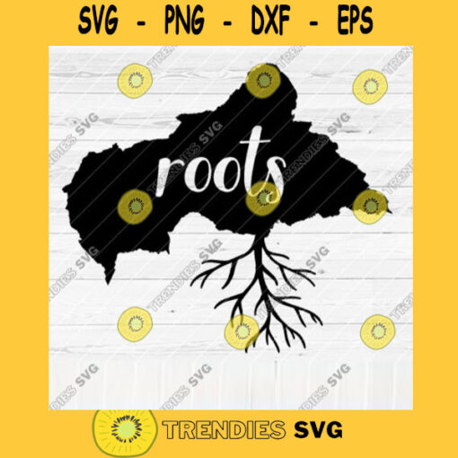 Central African Rep. Roots SVG Home Native Map Vector SVG Design for Cutting Machine Cut Files for Cricut Silhouette Png Pdf Eps Dxf SVG