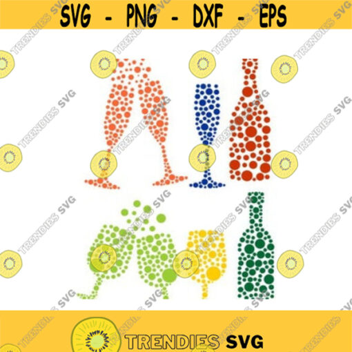 Champagne Polka dots Cuttable Design SVG PNG DXF eps Designs Cameo File Silhouette Design 490