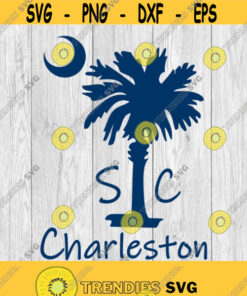 Charleston Palmetto Moon Logo svg png ai eps and dxf file types Can be used for decals printing t shirts CNC and more Design 203