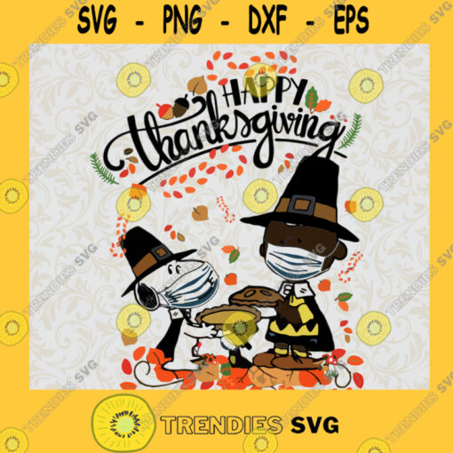 Charlie and Snoopy Happy Thanksgiving SVG PNG EPS DXF Silhouette Digital Files Cut Files For Cricut Instant Download Vector Download Print Files