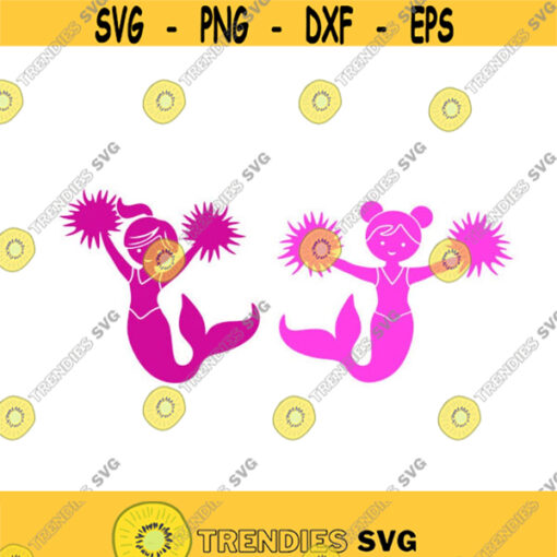 Cheer Mermaid Sports Cheerleader Cuttable Design SVG PNG DXF eps Designs Cameo File Silhouette Circut Design 966
