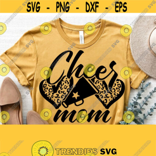 Cheer Mom SvgCheer Mom Shirt SvgLeopard Heart Svg Files CricutCut FileCheer SvgMom Iron On PngVector Clipart Download Design 1422