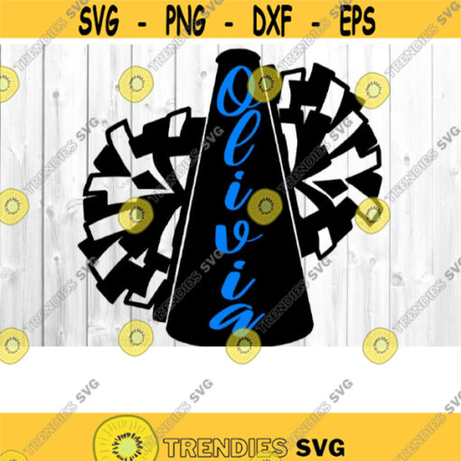 Cheer SVG Cheerleader SVG Megaphone Pom Poms SVG Cheer Clip Art Svg Files For Cricut Silhouette Cut Files Cheerleader Cut Files .jpg
