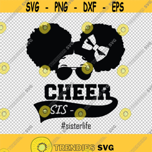 Cheer Sister Sunglasses Glasses Bow Head Sis SVG PNG EPS File For Cricut Silhouette Cut Files Vector Digital File