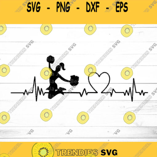 Cheerleader Heartbeat SVG Dxf Eps Jpeg Png Ai Pdf Cut File Cheerleader Svg Cheer Heartbeat Svg Cheerleader Clipart Heartbeat