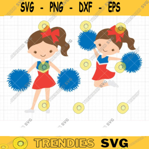 Cheerleader SVG DXF Cute Cheer Girl svg dxf Cut File for Cricut and Silhouette Commercial Use copy