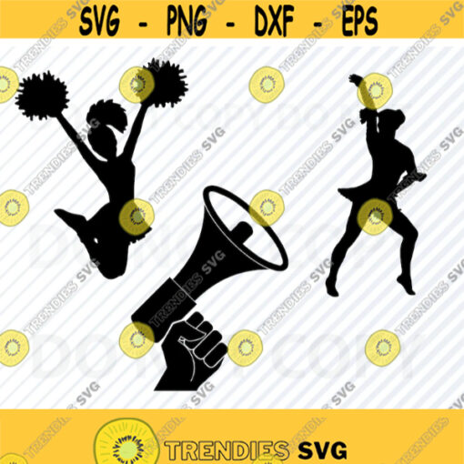 Cheerleader SVG bundle Silhouette Cheer Clip Art Cheer SVG Files For Cricut Eps dxf ClipArt Girls Dance Images Cheerleader png Vector Design 754