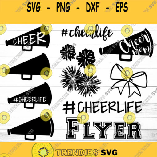 Cheerlife Cut File Bundle Cheerlife SVG Bundle Cheer SVG Bundle Cheer Cone Svg Cheer Cut File Bundle Pom Poms Svg Cheerleading Megaphone