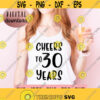 Cheers to 30 Years svg 30th Birthday Design Thirty SVG Hello Thirty Shirt Digital Download Cricut Cut File 30th Birthday SVG Design 867