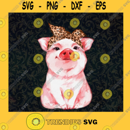 Cheetah Bandana Pig PNG Sublimation Designs Download Clipart Printable File Digital Download Iron On Shirt Designs