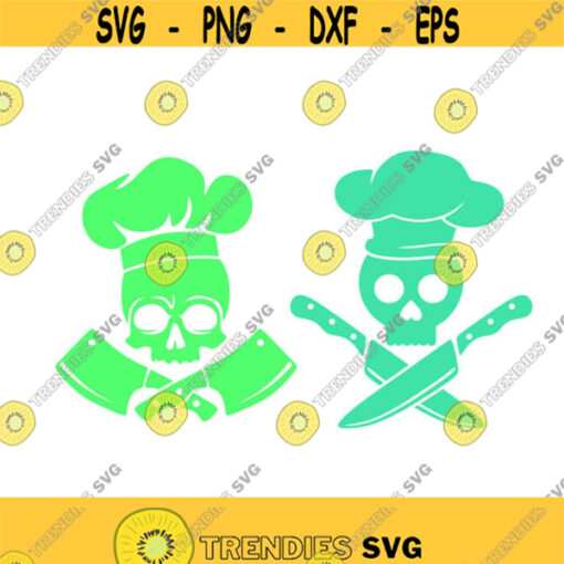 Chef Cooking Skull Cuttable Design SVG PNG DXF eps Designs Cameo File Silhouette Design 606