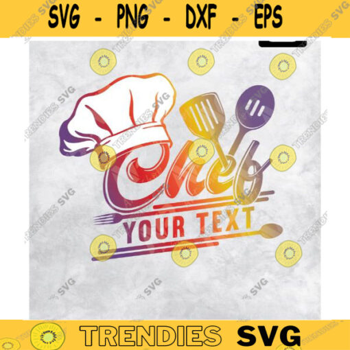 Chef SVG Chef name Svg Cooking svg Chef hat Custom text silhouette cooking svg cut file Design 72 copy