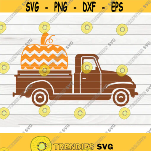 Chevron Patterned Pumpkin Truck SVG Cut File cliparts printable vectors commercial use instant download Design 493