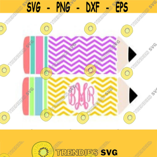 Chevron Pencil Monogram SVG Studio 3 DXF AI. Ps and Pdf Cutting Files for Electronic Cutting Machines