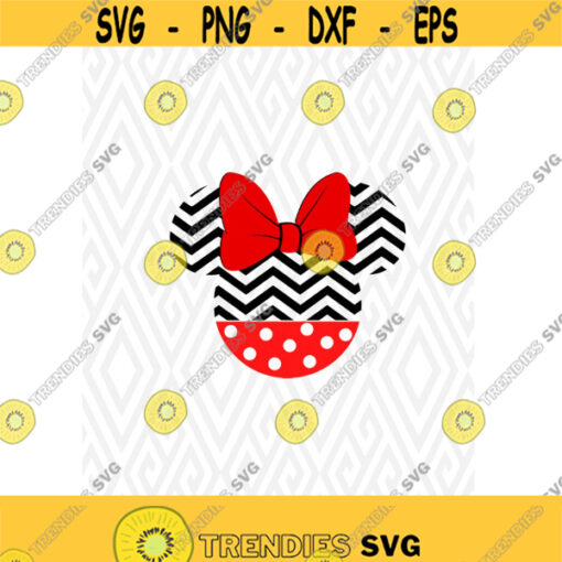 Chevron Polka Dot Mouse Ears Cuttable Designs in SVG DXF PNG Ai Pdf Eps Design 56