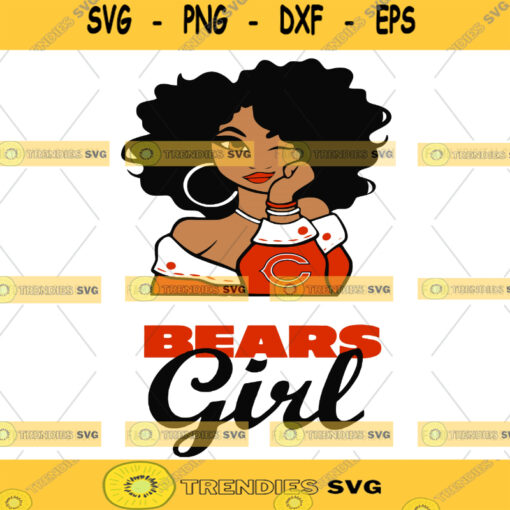 Chicago Bears Girl NFL Svg Girl Nfl Sport Sport Svg Girl Cut File Silhouette Svg Cutting Files Download Instant BaseBall Svg Football Svg HockeyTeam