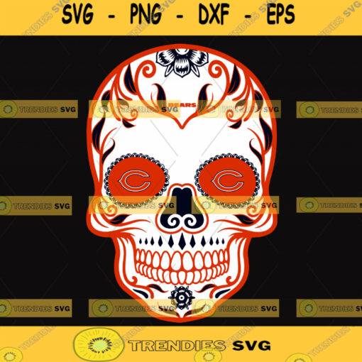 Chicago Bears Skull Svg Skull NFL Svg Sport NFL Svg Skull Nfl Shirt Silhouette Svg Cutting Files Download Instant BaseBall Svg Football Svg HockeyTeam