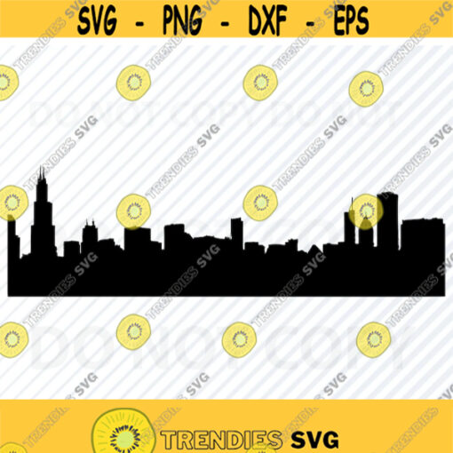 Chicago Skyline SVG Files For Cricut City skyline Clipart City silhouette Files Eps Chicago Png Dxf Clip Art Chicago Illinois Skyline svg Design 133