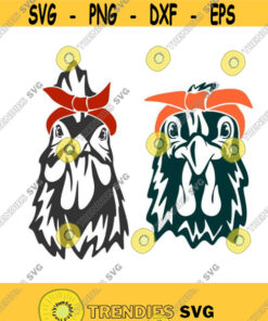 Chicken Bandanna animal cuttable Design SVG PNG DXF eps Designs Cameo File Silhouette Design 351