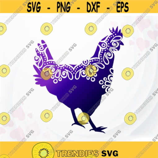 Chicken SVG Farmhouse SVG Chicken Mandala SVG Farm life svg Chicken Silhouette Farm svg Mandala Farm animal for Cricut Silhouette Design 121.jpg