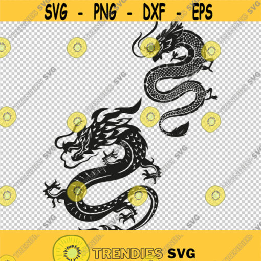 Chinese Dragon SVG PNG EPS File For Cricut Silhouette Cut Files Vector Digital File Design 319