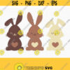 Chocolate Easter Bunny SVG. Cute Baby Easter Bunnies Clipart PNG. Rabbit Monogram Cut File. Silhouette Vector DXF Cutting Machine Download Design 235