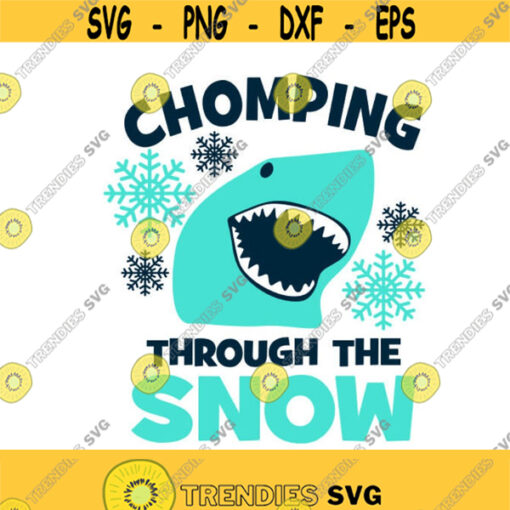 Chomping Though the snow winter Christmas Cuttable Design SVG PNG DXF eps Designs Cameo File Silhouette Design 1896