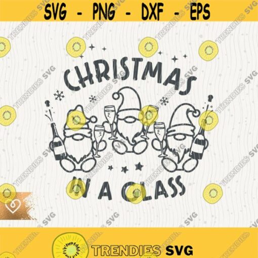 Chrismas In A Glass Svg Funny Chrismas Drinking Gnomies Png Prosecco Gnome Cut File for Cricut Santa Drink Champagne Xmas Png Wine Gnome Design 269