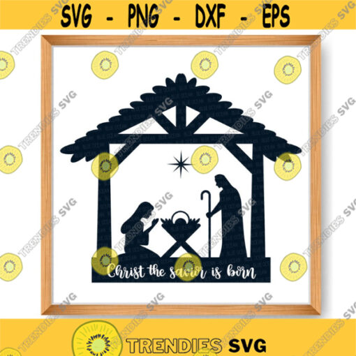 Christ the savior is born SVG Nativity SVG Nativity scene svg Christmas SVG