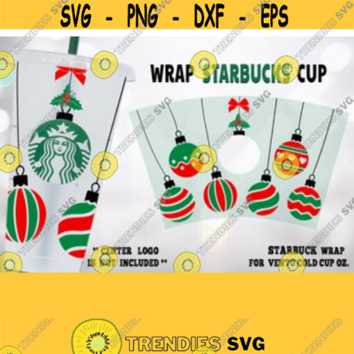Christmas Ball Starbucks Cold Cup SVG Full Wrap for Starbucks Venti Cold Cup Custom Starbuck Files for Cricut other e cutters SVG Design 406
