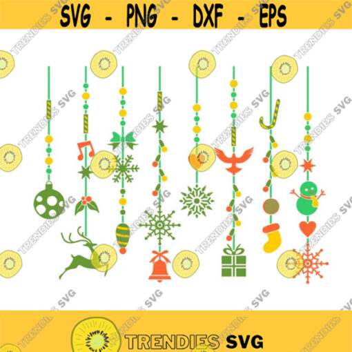 Christmas Banner Ornaments Cuttable Design SVG PNG DXF eps Designs Cameo File Silhouette Design 1135