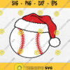 Christmas Baseball Santa Hat Svg