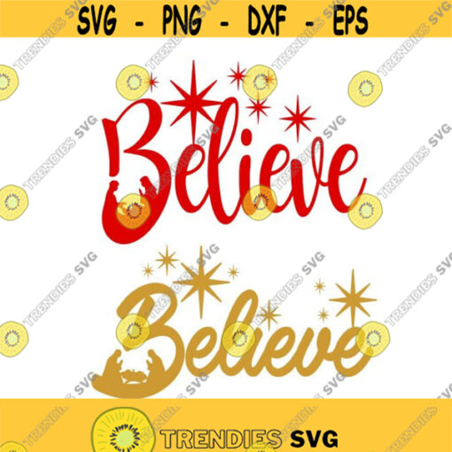 Christmas Believe Cuttable Design SVG PNG DXF eps Designs Cameo File Silhouette Design 187