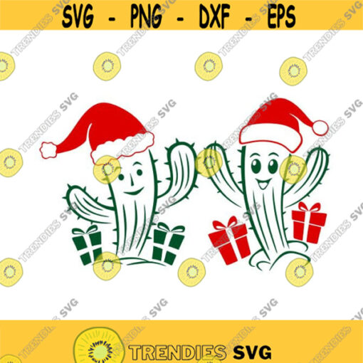 Christmas Cactus Tree Cuttable Design SVG PNG DXF eps Designs Cameo File Silhouette Design 515