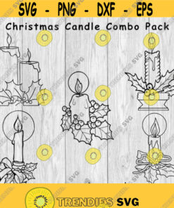 Christmas Candle Combo Pack Christmas Candle Holiday Candles svg png ai eps dxf digital files for cut projects Design 431